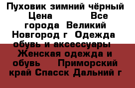 Пуховик зимний чёрный › Цена ­ 2 500 - Все города, Великий Новгород г. Одежда, обувь и аксессуары » Женская одежда и обувь   . Приморский край,Спасск-Дальний г.